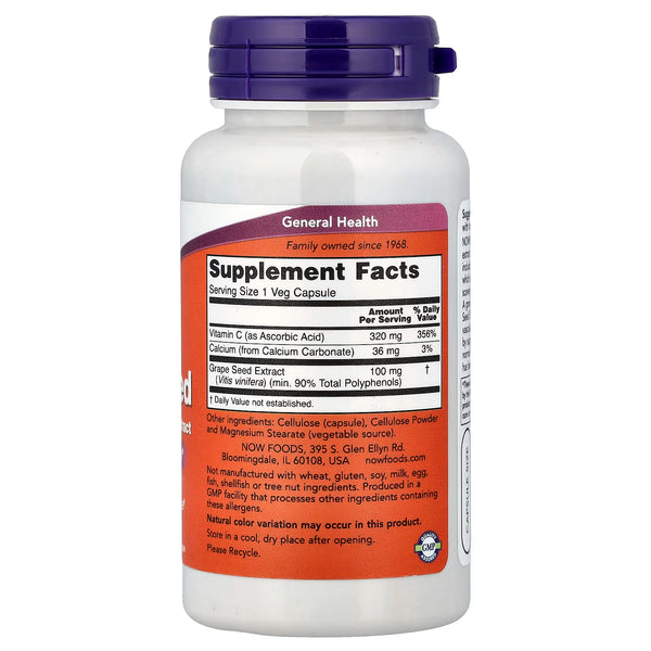 Grape Seed Standardized Extract, 100mg - 100 vcaps