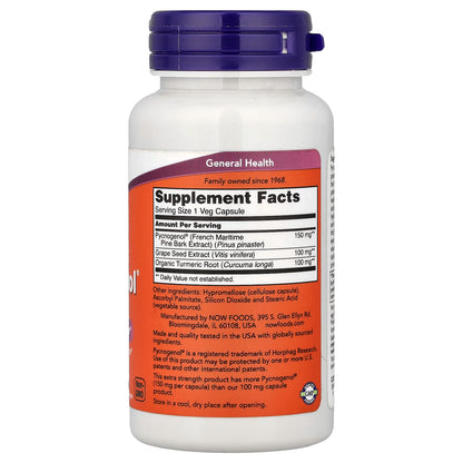 Pycnogenol, 150mg Extra Strength — 60 cápsulas vegetales
