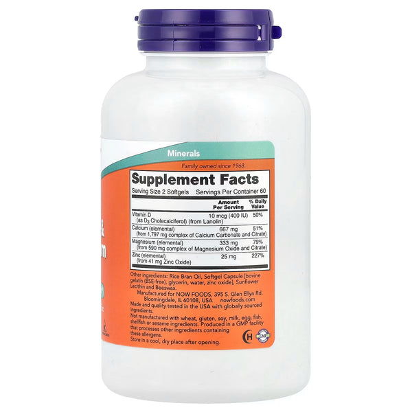 Calcium & Magnesium with Vit D and Zinc - 240 softgels