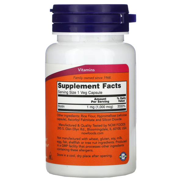 Biotin, 1000mcg - 100 vcaps