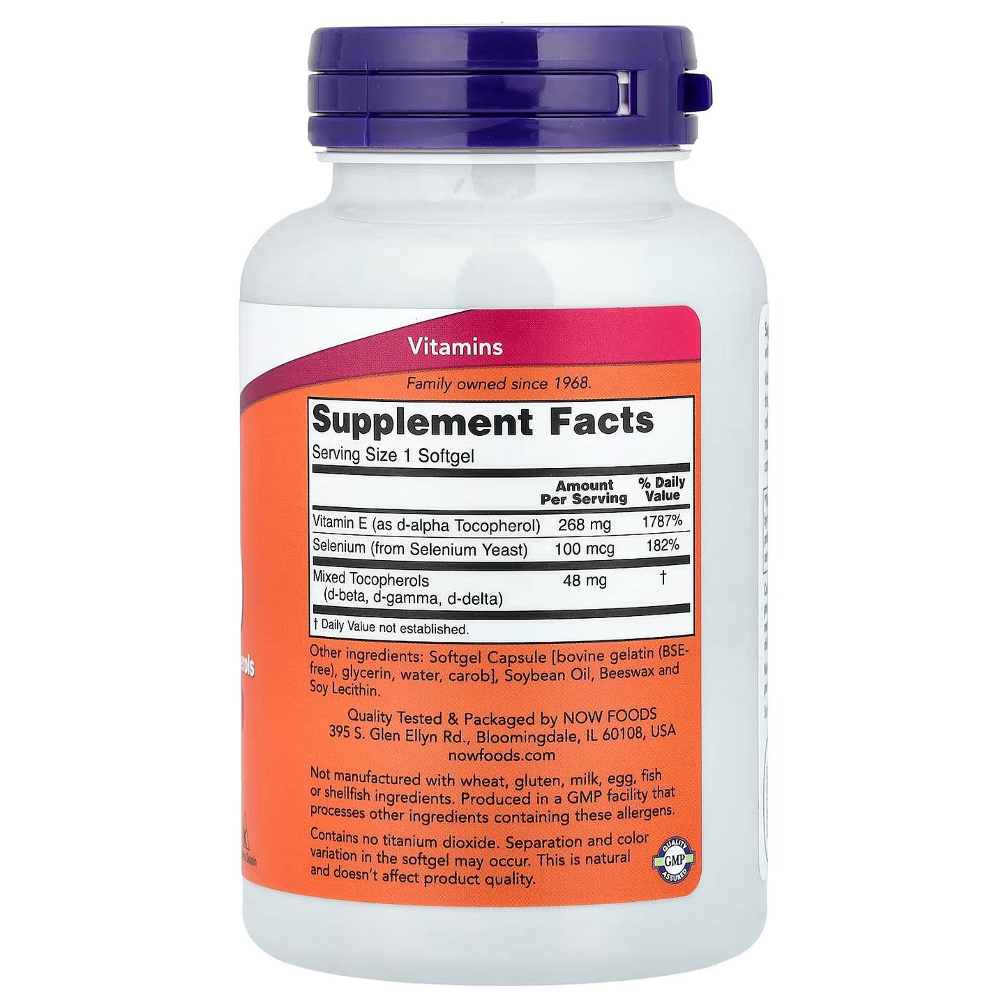 Vitamin E-400 - Natural (Mixed Tocopherols) - 100 softgels