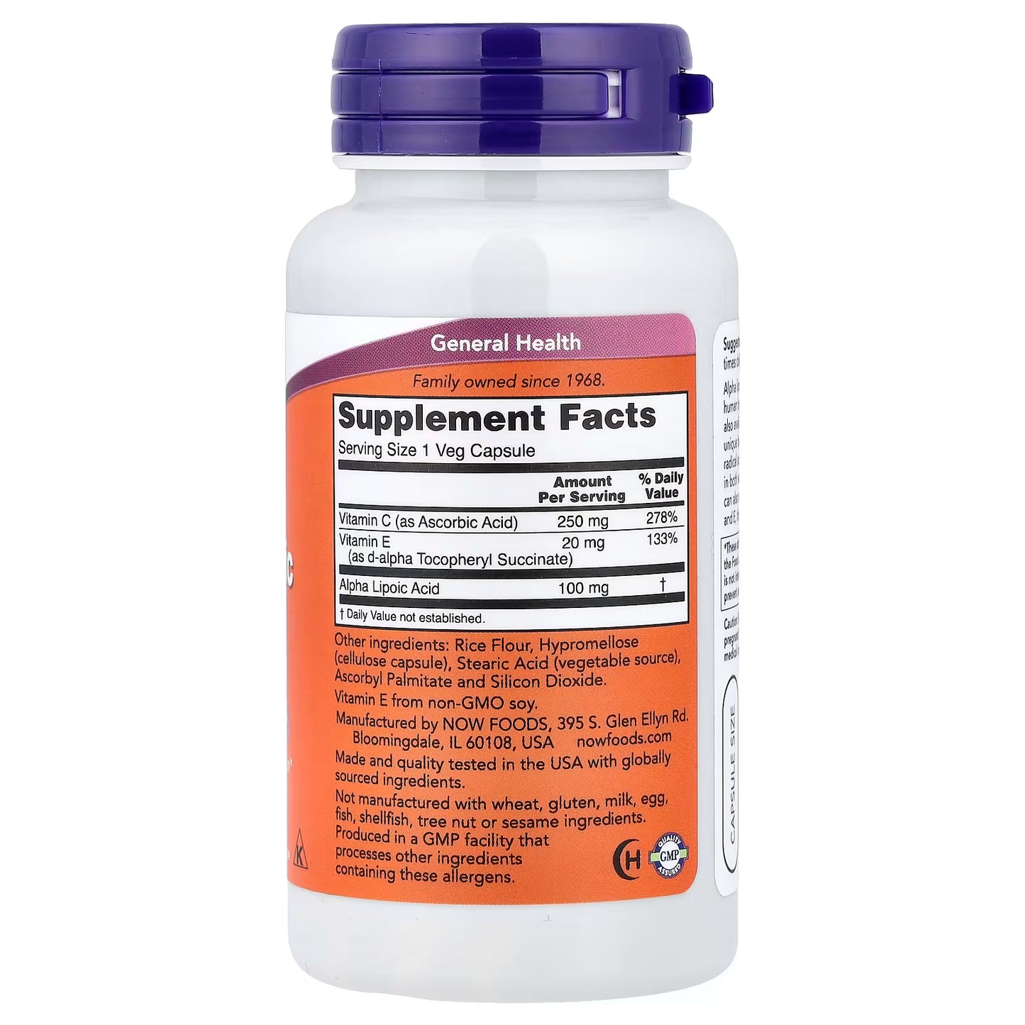 Alpha Lipoic Acid with Vitamins C & E, 100mg - 120 vcaps