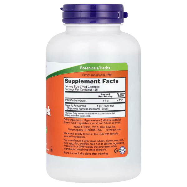 Fenugreek, 500mg - 250 vcaps