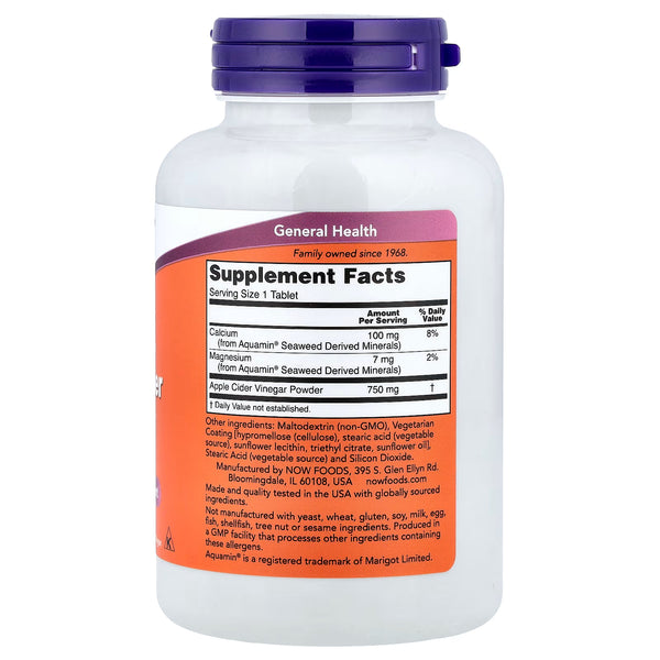 Apple Cider Vinegar, 750mg Extra Strength - 180 tabs