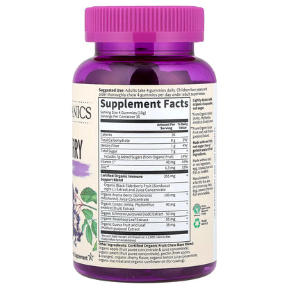 Mykind Elderberry, Real Fruit - 120 vegan gummy drops