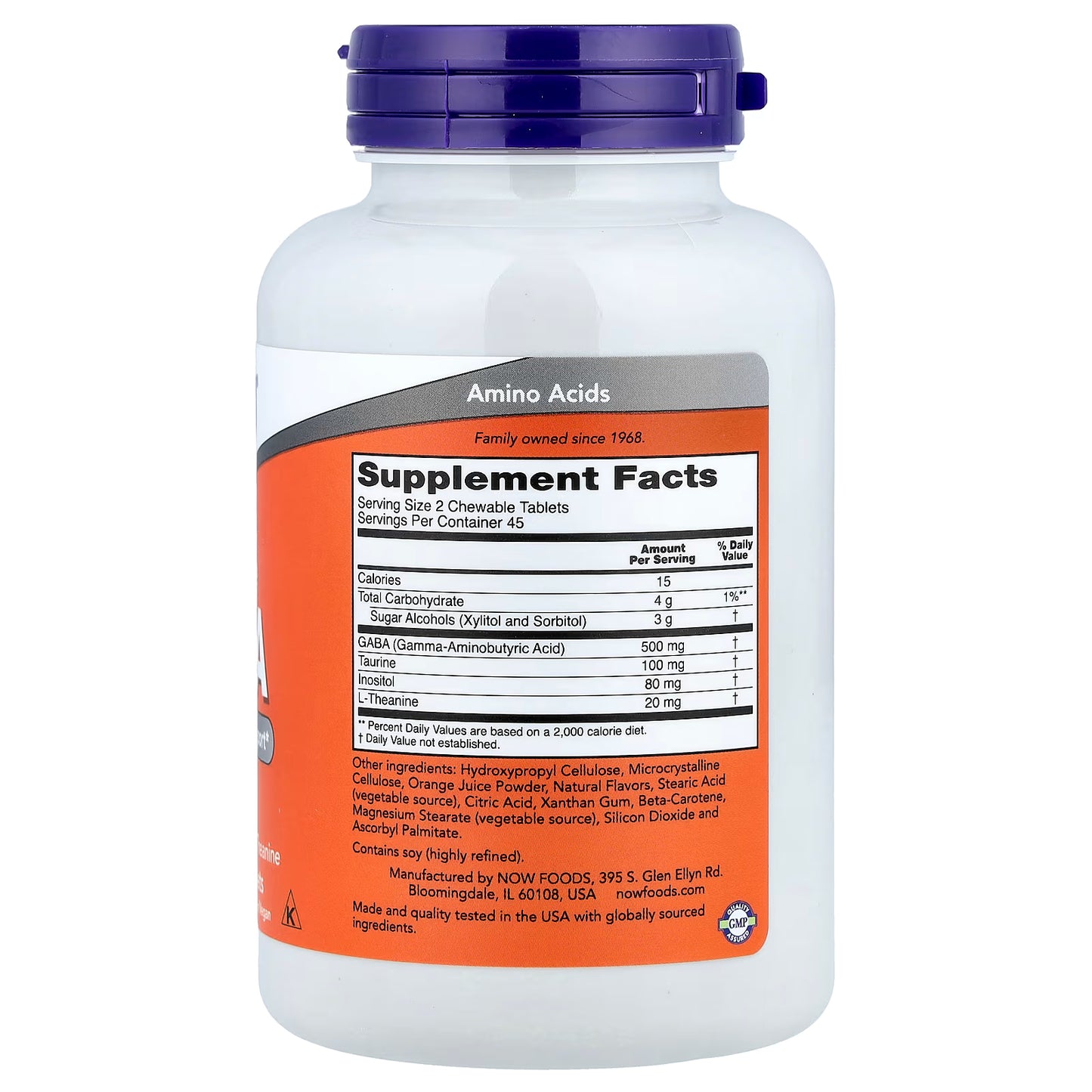 GABA Chewable with Taurine, Inositol and L-Theanine - 90 chewables