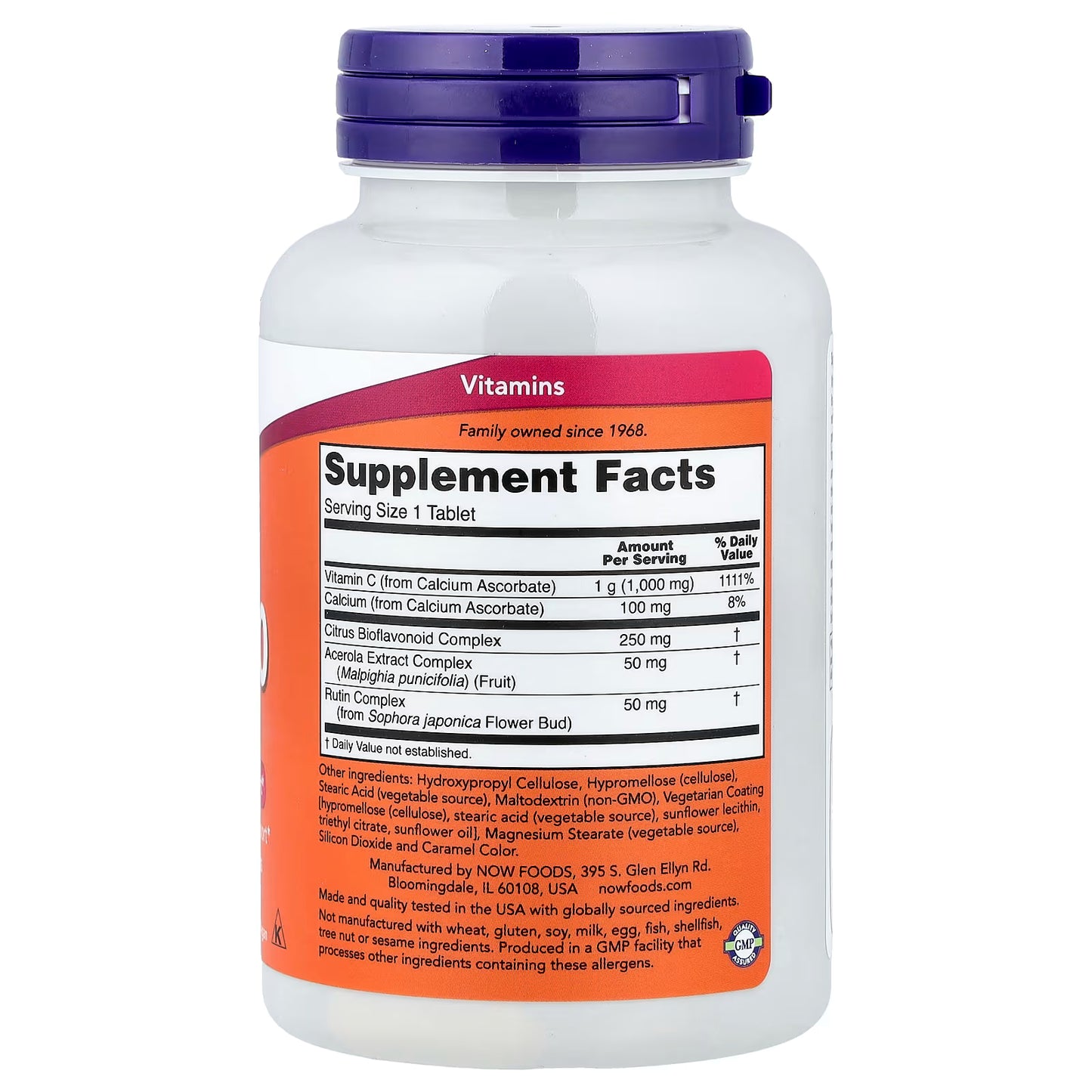 Vitamin C-1000 Complex - Buffered with 250mg Bioflavonoids - 180 tabs