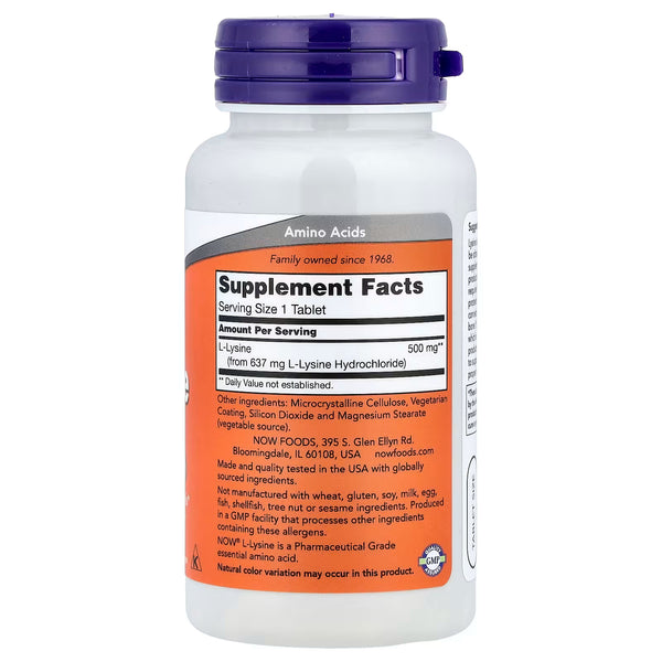 L-Lysine, 500mg - 100 tablets
