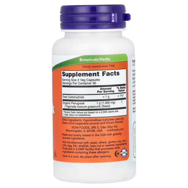 Fenugreek, 500mg - 100 vcaps