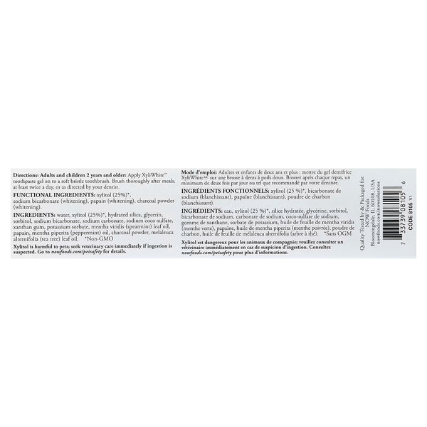 XyliWhite, Charcoal Refresh Toothpaste Gel - 181g