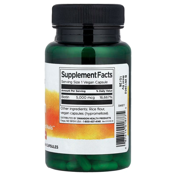 Biotin, 5000mcg - 100 caps