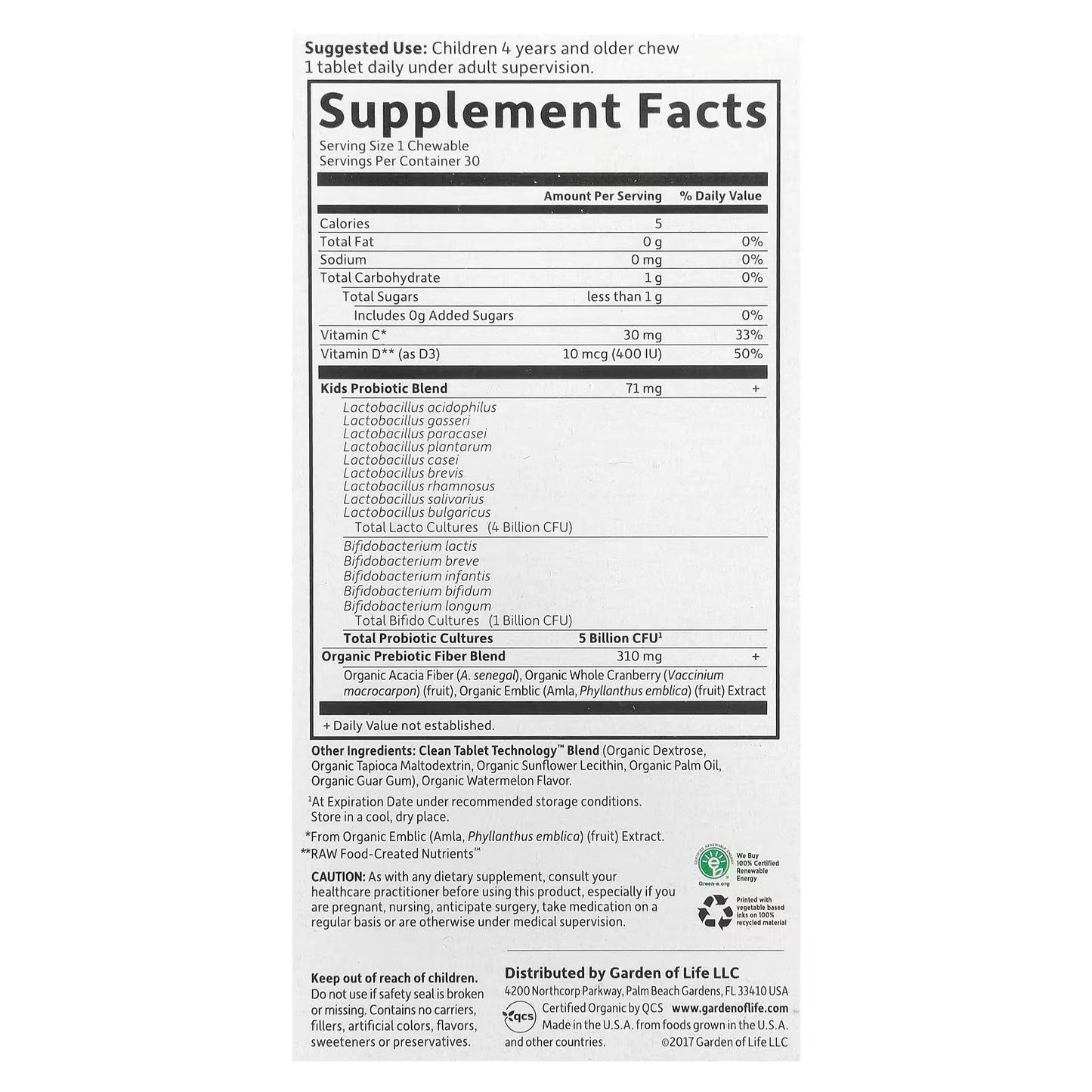 Dr. Formulated Probiotics Kids+ - 30 chewables