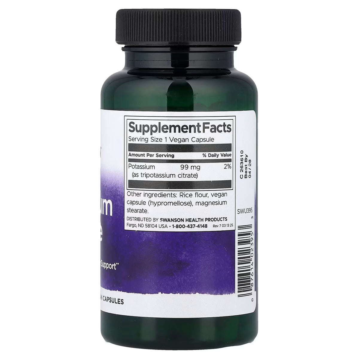 Citrate de potassium, 99 mg - 120 gélules