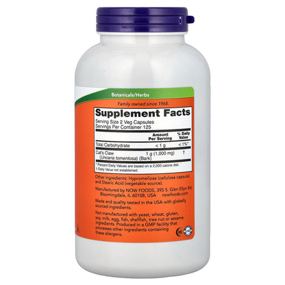 Cat's Claw, 500mg - 250 vcaps