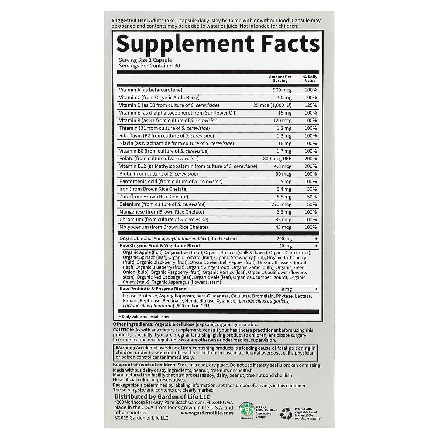 Vitamin Code RAW ONE for Women - 30 vcaps