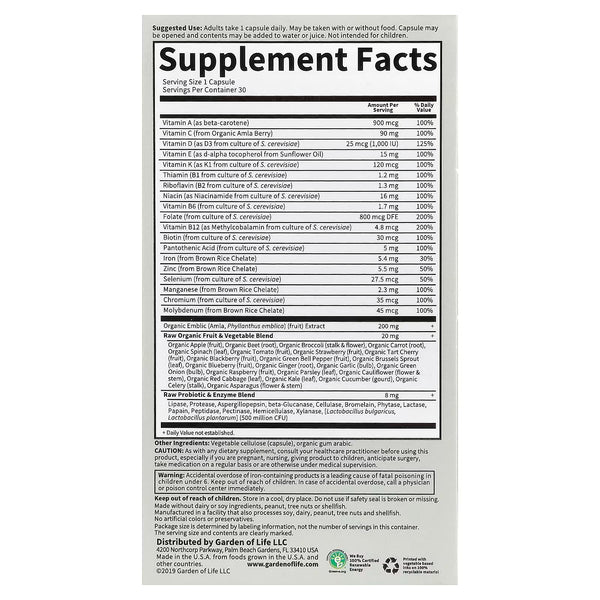 Vitamin Code RAW ONE for Women - 30 vcaps