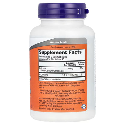 L-Citrulline, 750mg - 90 vcaps