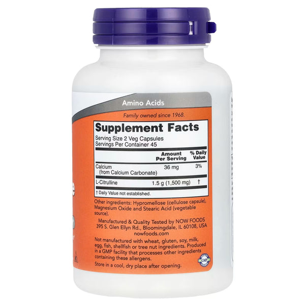 L-Citrulline, 750mg - 90 vcaps