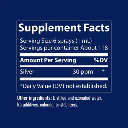 Colloidal Silver Spray, 30ppm - 118 ml.