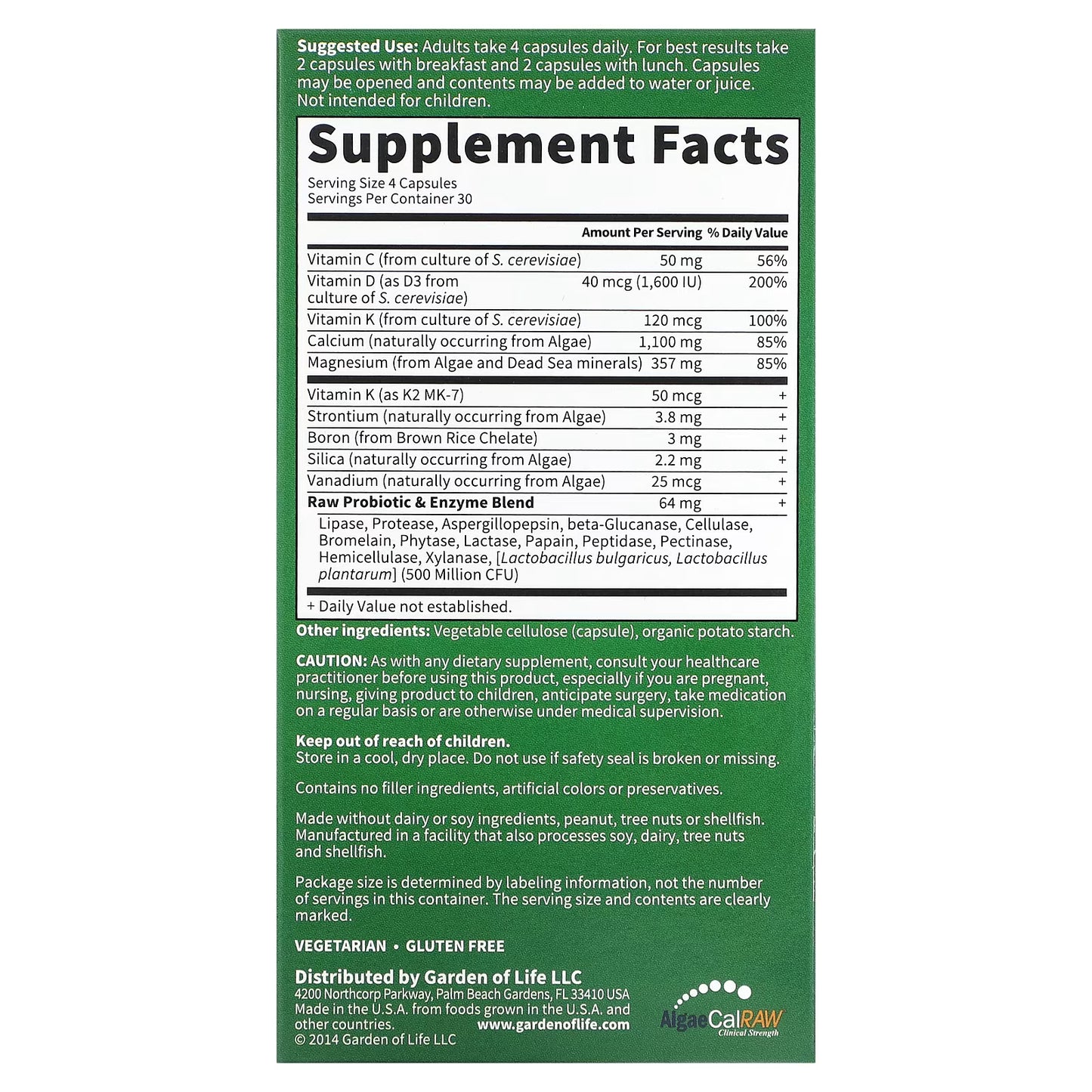 Vitamin Code Raw Calcium - 60 vcaps