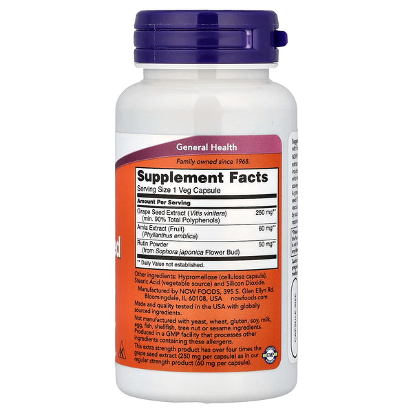 Grape Seed, 250mg Extra Strength - 90 vcaps