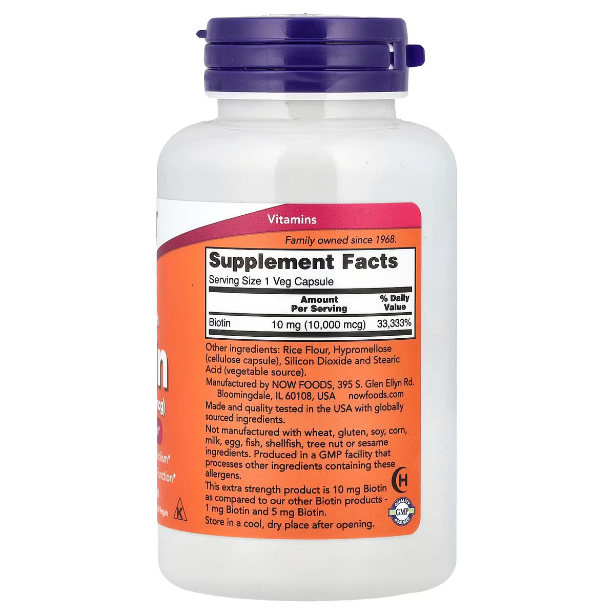 Biotin, 10mg Extra Strength - 120 vcaps