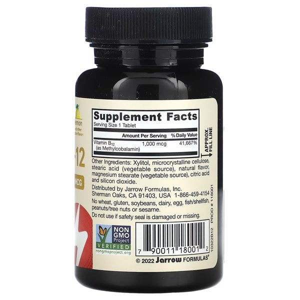 Methyl B-12, 1000mcg (Lemon) - 100 vegan chewable tabs