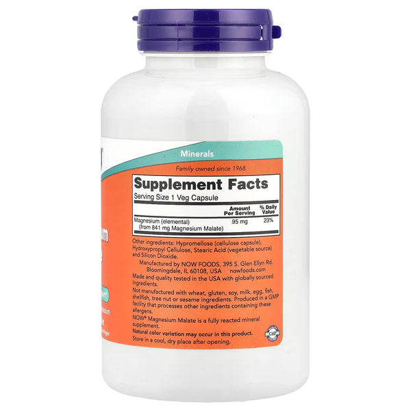 Magnesium Malate Caps — 180 cápsulas vegetales