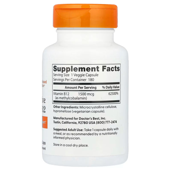 Fully Active B12, 1500mcg - 180 vcaps