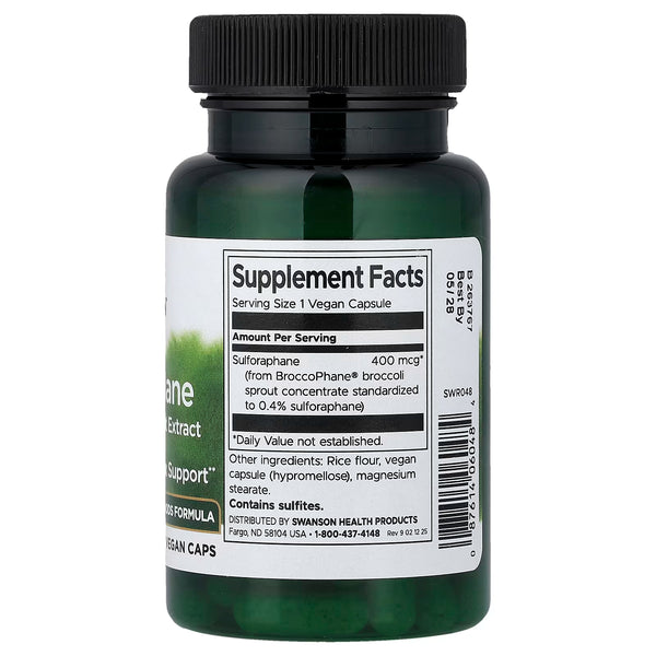 Sulforaphane from Broccoli Sprout Extract, 400mcg - 60 vcaps