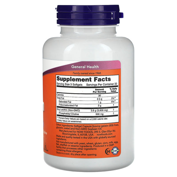 Lecithin, 1200mg Non-GMO - 100 softgels
