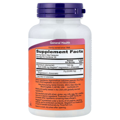 Magtein Magnesium L-Threonate - 90 vcaps