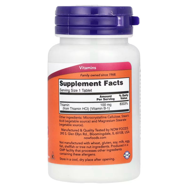 Vitamin B-1 Thiamine, 100mg - 100 tabs