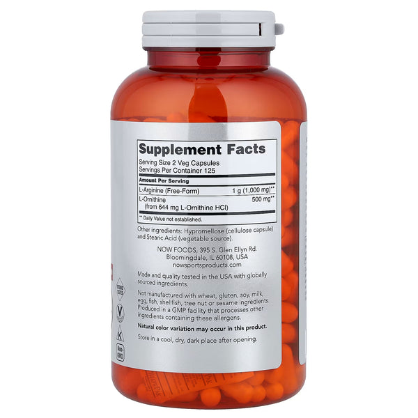 Arginine & Ornithine - 250 vcaps