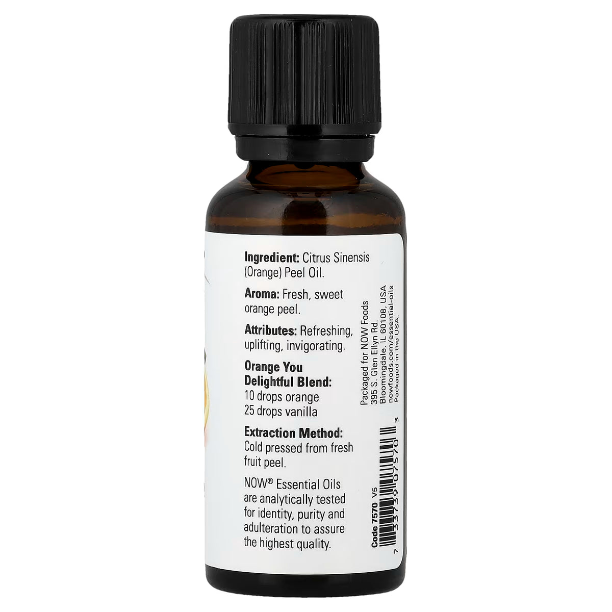 Huile essentielle, huile d'orange pure - 118 ml.