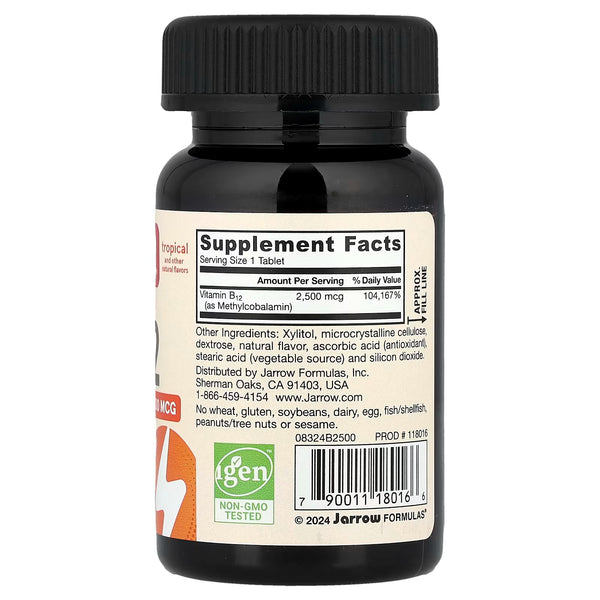 Methyl B-12, 2500mcg (Tropical) - 100 vegan chewable tabs