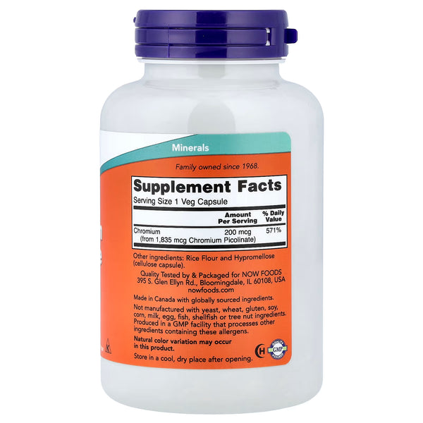 Chromium Picolinate, 200mcg - 250 vcaps
