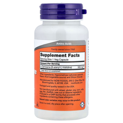 L-Carnosine, 500mg - 50 vcaps