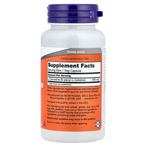 L-Carnosine, 500mg - 50 vcaps