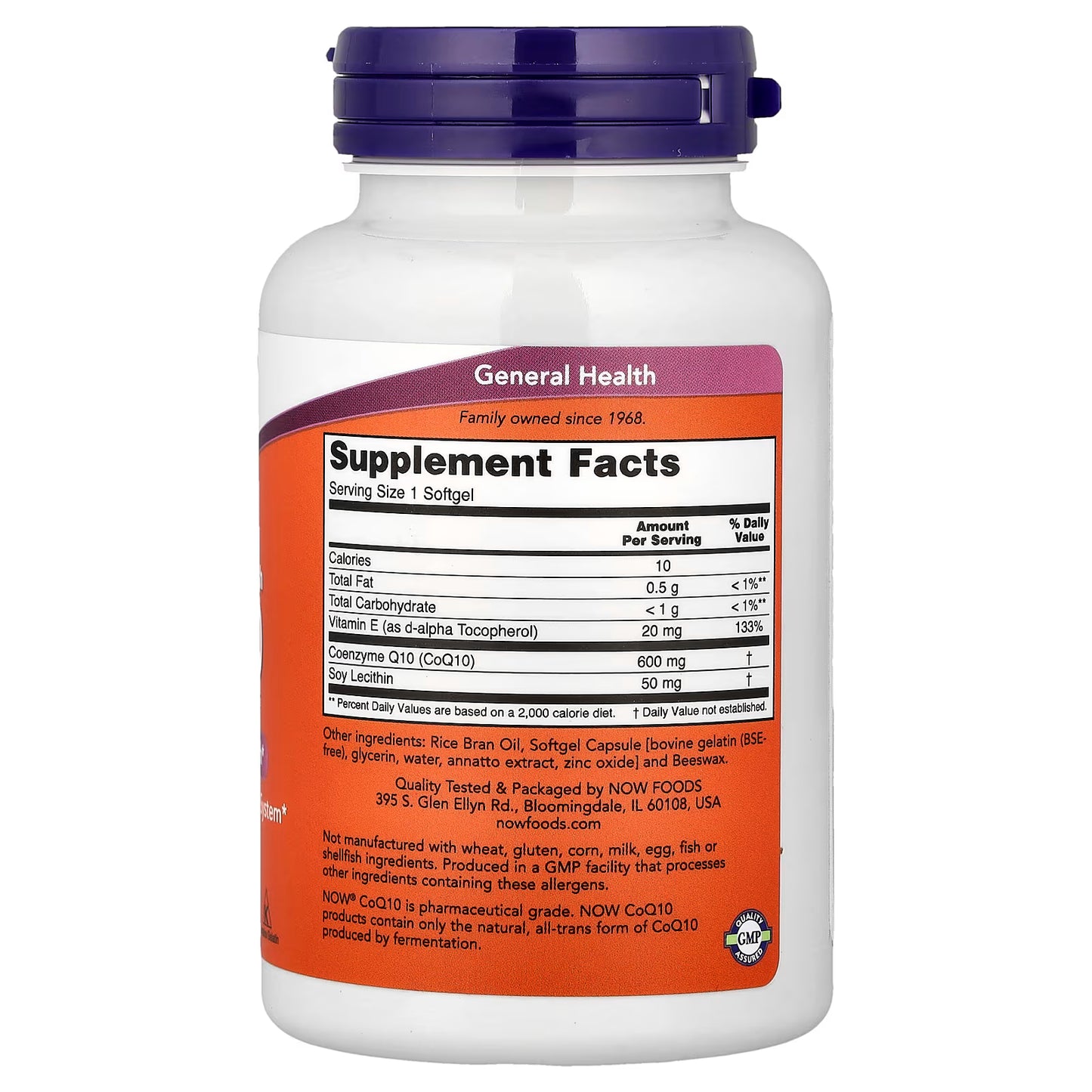 CoQ10 with Lecithin & Vitamin E, 600mg - 60 softgels
