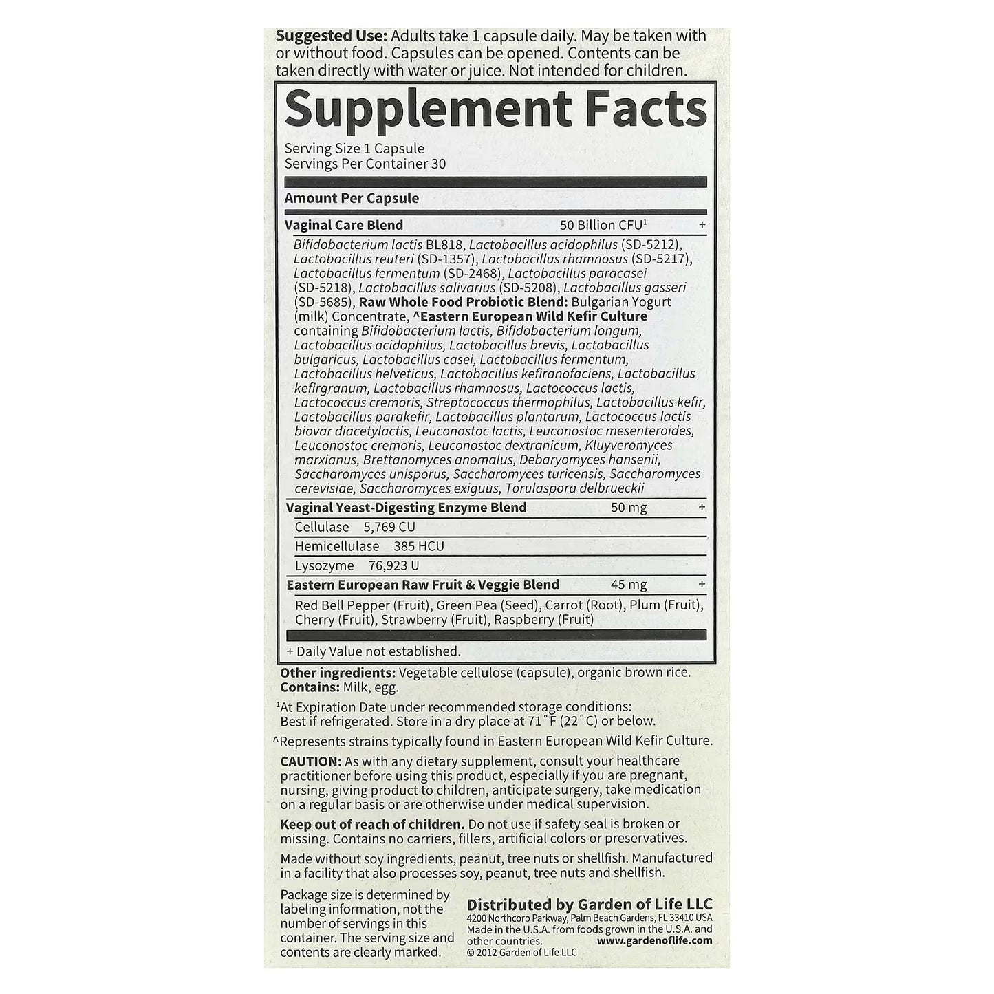 Raw Probiotics Vaginal Care (Shelf-Stable) - 30 vcaps