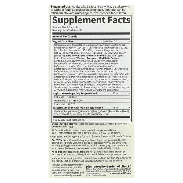 Raw Probiotics Vaginal Care (Shelf-Stable) - 30 vcaps