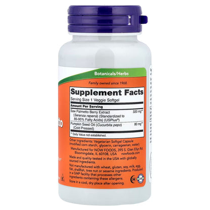 Saw Palmetto Extract with Pumpkin Seed Oil, 320mg - 90 veggie softgels