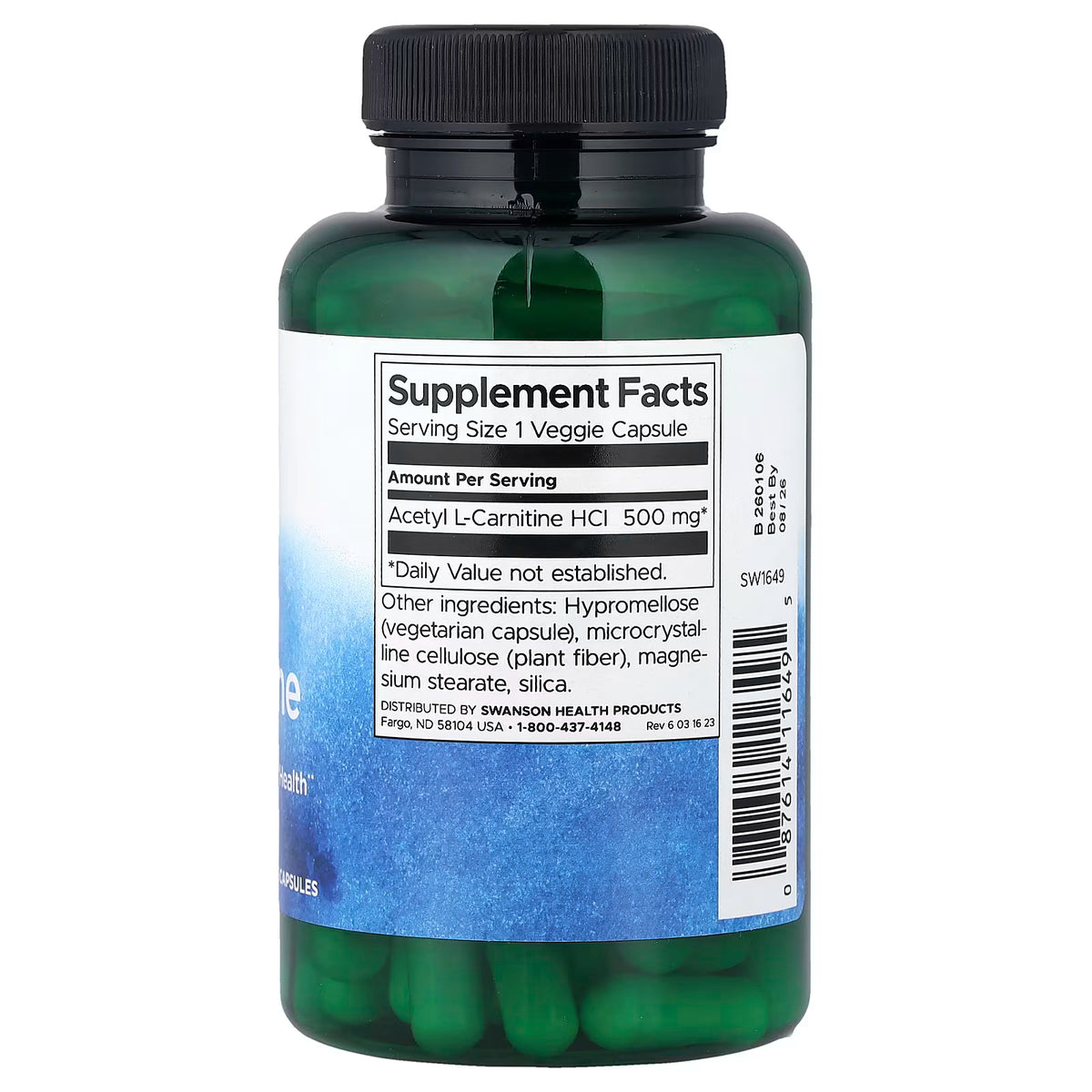 Acetyl L-Carnitine, 500mg - 100 vcaps