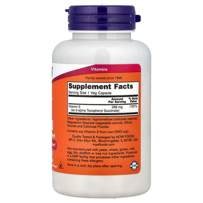 Vitamine E-400 sèche, végétarienne - 100 gélules végétales