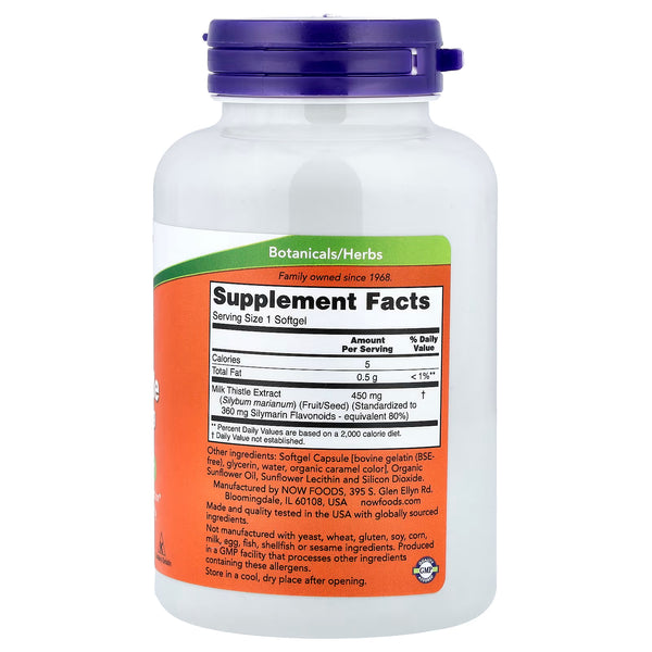 Milk Thistle Extract, 450mg Extra Strength - 120 softgels