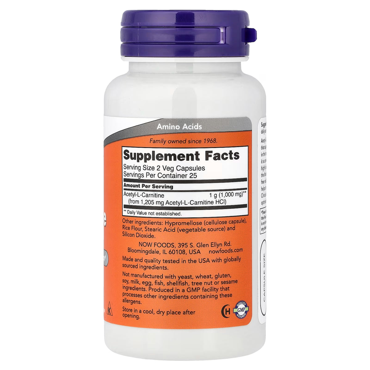 Acetyl-L-Carnitine, 500mg - 50 vcaps