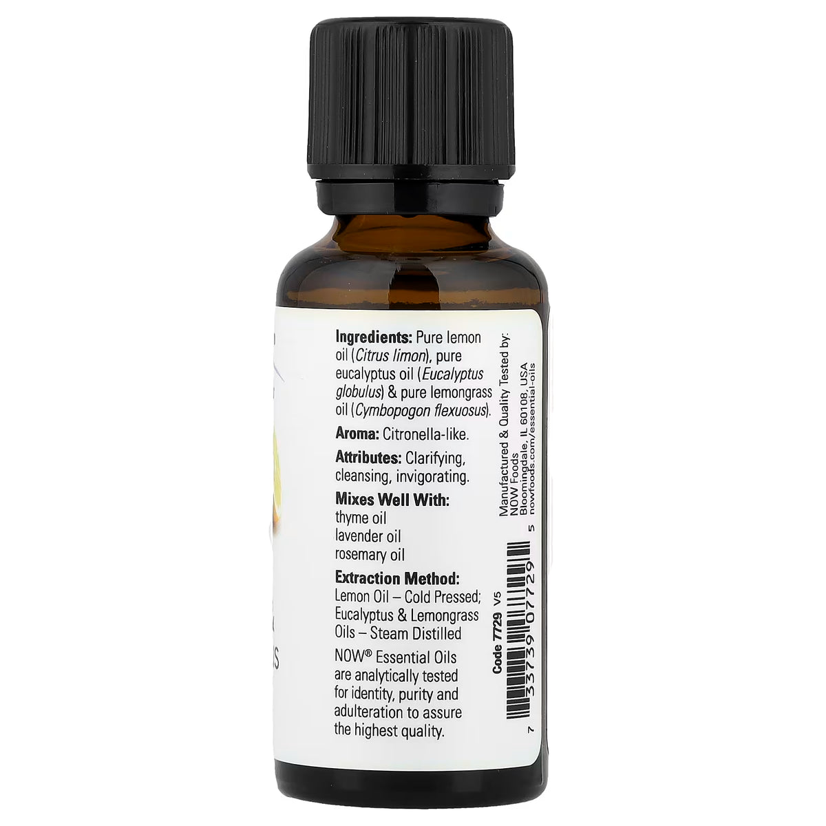 Huile essentielle, mélange citron & eucalyptus - 30 ml.