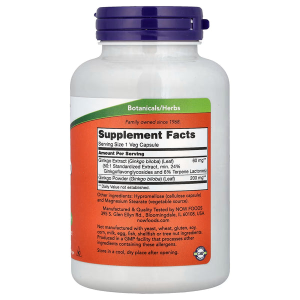Ginkgo Biloba, 60mg - 240 vcaps