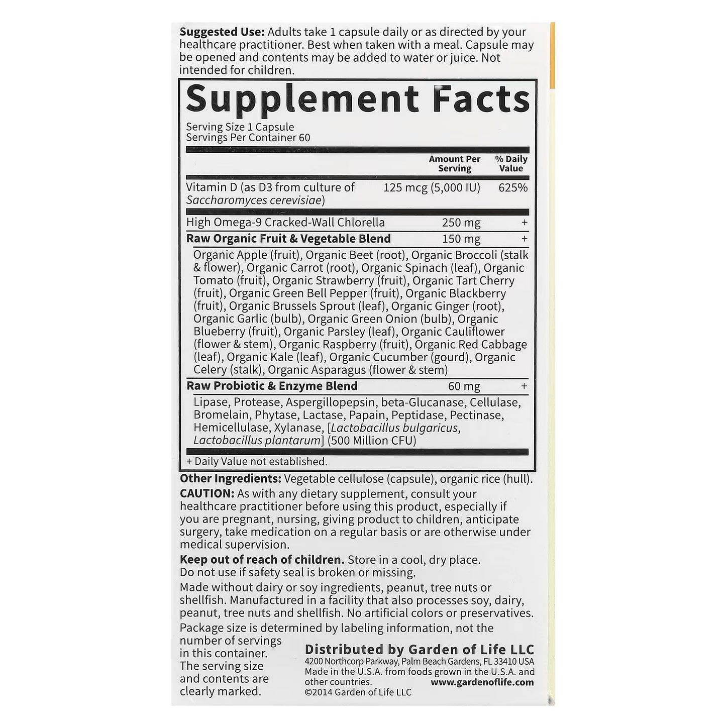 Vitamin Code Raw D3, 5000 IU - 60 vcaps